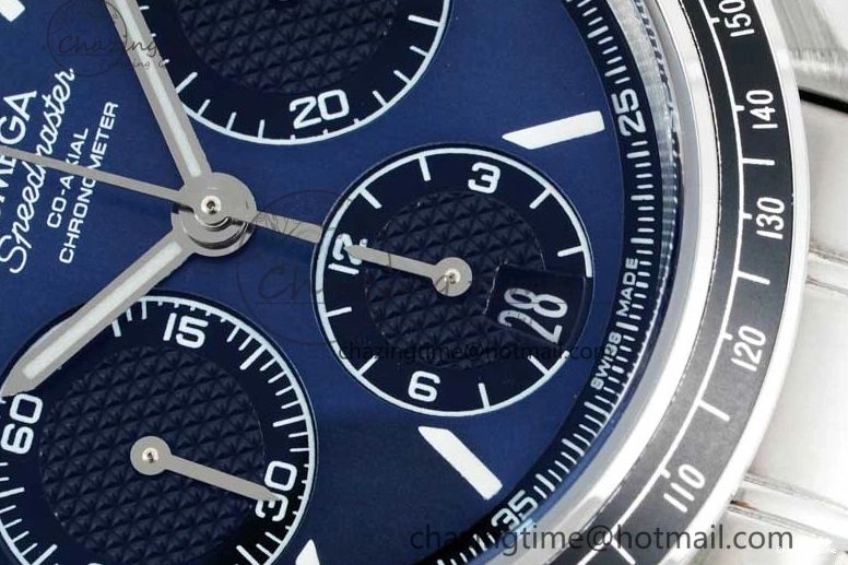 0405 UrbanChic Speedmaster Racing Master SS HKF Best Edition Blue Black Dial on SS Bracelet A 7808